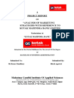 Project Report On Kotak Mahindra Bank