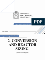 2 Conversion Y Dimensionamiento de Reactor