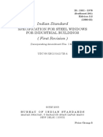 Indian Standard: Specification For Steel Windows For Industrial Buildings