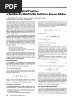 Synthesis and Optical Properties of Uantum-Size Metal Sulfide Particles in Aqueous Solution