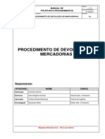 Procedimento de Devolução de Mercadorias