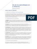 La Evaluación de Los Aprendizajes en Educación A Distancia