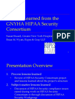 Lessons Learned From The GNYHA HIPAA Security Consortium