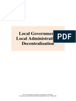 Local Government/ Local Administration/ Decentralization