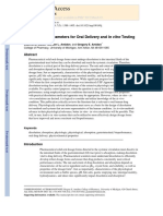 NIH Public Access: Physiological Parameters For Oral Delivery and in Vitro Testing