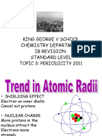 King George V School Chemistry Department Ib Revision Standard Level Topic 3: Periodicity 2011