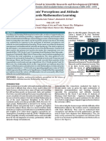 Students' Perceptions and Attitude Towards Mathematics Learning