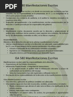 ISA 580 Manifestaciones Escritas