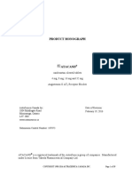 Product Monograph: Candesartan Cilexetil Tablets 4 MG, 8 MG, 16 MG and 32 MG Angiotensin II AT Receptor Blocker