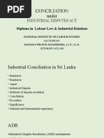 Conciliation Under The Industrial Disputes Act of Sri Lanka