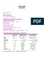 Heat Transfer Data Sheet: General Heat Conduction Equation