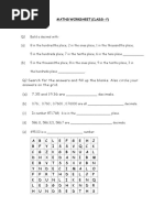 Class 5 Mathematics Worksheet - Decimals (2) N