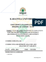 Sta 312 Regression Analysis and Analysis of Variance