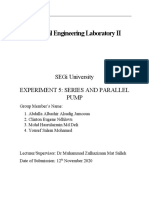 Chemical Engineering Laboratory Ii: Segi University Experiment 5: Series and Parallel Pump