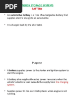 Energy Storage Systems: Battery