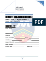 Remote Learning Module: App5 - Practical Research 2