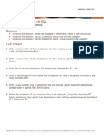 Database Programming With SQL 10-2: Single-Row Subqueries Practice Activities