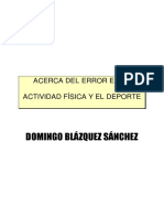 BLÁZQUEZ, D. El Error en Educación Física