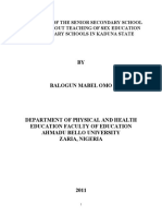 Perception of The Senior Secondary School Students About Teaching of Sex Education in Secondary Schools in Kaduna State