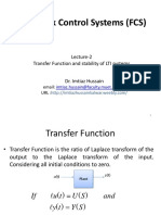 Feedback Control Systems (FCS) : Lecture-2 Transfer Function and Stability of LTI Systems