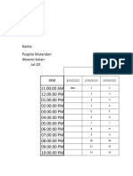 Lembar Absensi Puspita Juli
