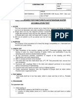 Job Procedure For Puncture/Floatation/Rain Water Accumulation Test