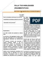 TAREAS DE HABILIDADES ARGUMENTATIVAS Segunda Parte