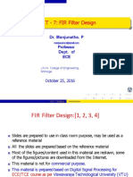 UNIT - 7: FIR Filter Design: Dr. Manjunatha. P Professor Dept. of ECE