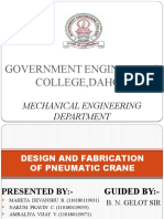 Design and Fabrication of Pneumatic Crane Presentation