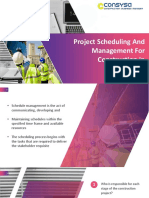 Project Scheduling and Management For Construction in Consysa