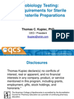 Microbiology Testing: USP Requirements For Sterile and Nonsterile Preparations