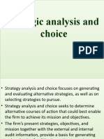 Strategic Analysis and Choice