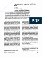 The Influence of Psychologic Factors On Patient Satisfaction With Complete Dentures