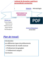 1 Les Prélèvements en Hématologie