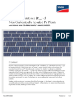 Insulation Resistance (R) of Non-Galvanically Isolated PV Plants