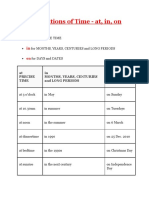 Prepositions of Time Material