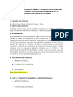 TDR para Jefe de Cuadrilla, Asistente de Cuadrilla y Guardian