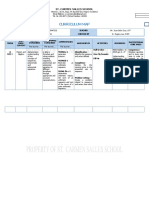 Curriculum Map: St. Carmen Salles School