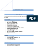 Curriculum Vitae: Name: Mobile: Email