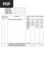 Course Code Course Title Teacher Name Teacher CNIC Teacher Contact