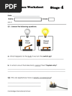 Stage 4 Science Unit 5 Worksheet PDF