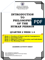 Introduction To Philosophy of The Human Person Las Q2 Week 1-4