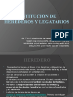 Institucion de Herederos y Legatarios