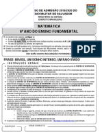 Prova CA CMS - 6 ANO Matemática