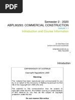 Semester 2 - 2020 Abpl90293: Commercial Construction: Introduction and Course Information