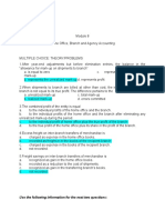 Module 8 - Home Office, Branch and Agency Accounting