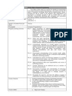 A. Course Specifications PF101 Object Oriented Programming