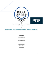 Recruitment and Selection Policy of The City Bank LTD.: Submitted To