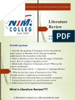 Unit 1 - Lecture 7-8 - Literature Review