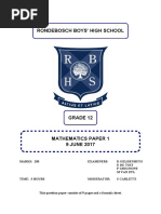 RBHS Grade 12 Maths Paper 1 2017